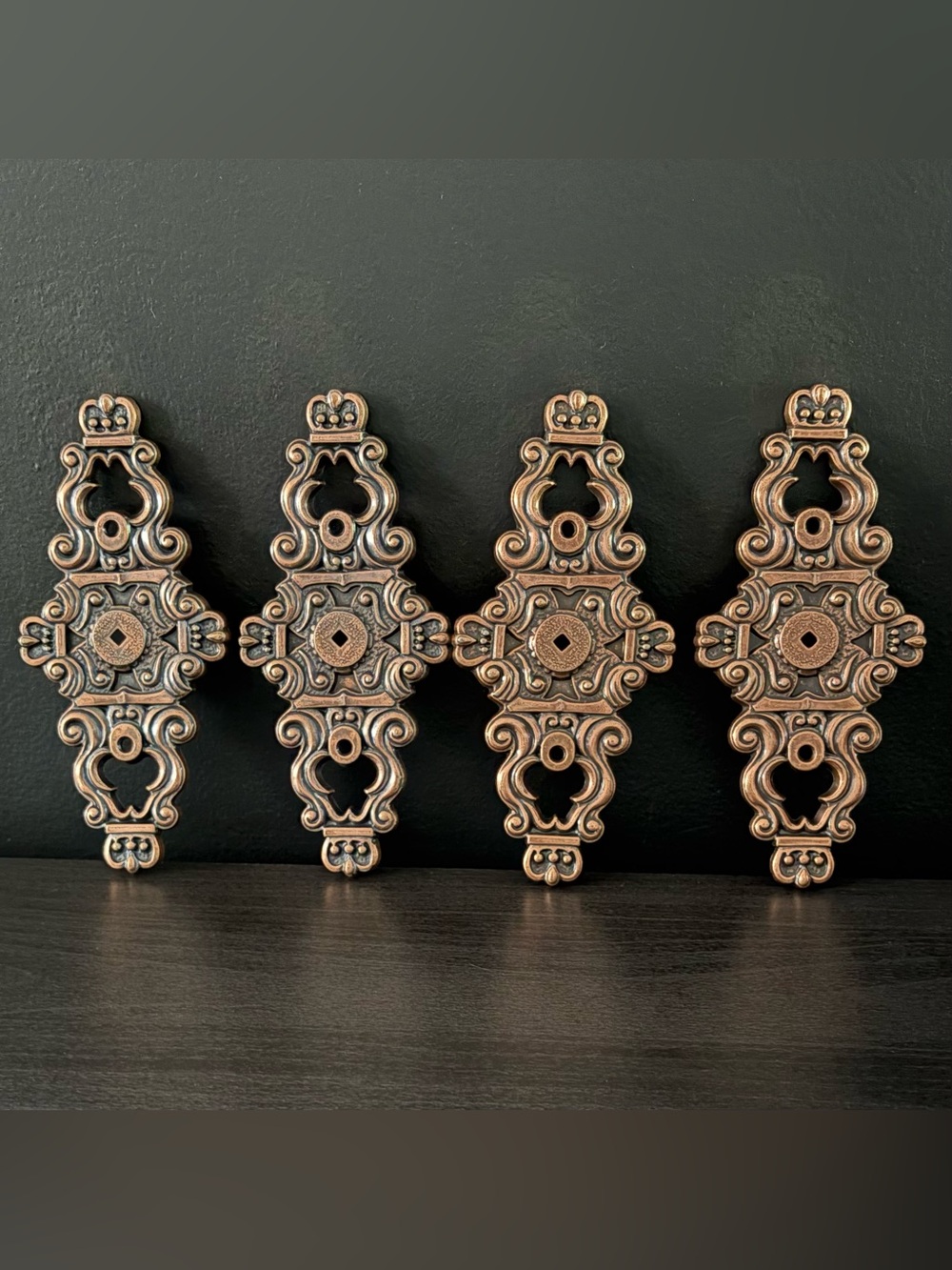 Vintage Mid Century Hyer Ornate Cabinet Door Back Plate Large Hollywood Regency